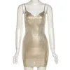 Casual Kleider Sexy Für Frauen 2024 Backless Elastische Dünne Elegante Sling Bodycon Mini Kleid Mitternacht Party Clubwear