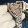 Часы Diamonds Ap Vvs Moissanite Iced 2023 Out Наручные часы Высочайшее качество Роскошные часы Eta Розовое золото Серебро Двухцветный корпус Прошел тест Автоматические часы Iced Out Emmawatch