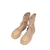 Stövlar QPLYXCO DESIGNER Women Shoes 2024 Äkta lädernät Zip Spring Summer Thick Bottom Platform Size34-43 K28