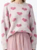 Maglioni da donna Donna Pink Love stampato maglione ampio casual girocollo manica lunga pullover caldo top autunno moda femminile strada spessa