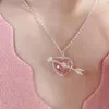Pendentif Colliers Géométrique Coeur Amant Rose Cristal Collier Collier Pour Femmes De Luxe CZ Zircone Anniversaire Bijoux Cadeaux