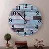 Horloges murales Horloge suspendue 25 cm/10 pouces bleu côtier-fonctionnant à piles rustique-décor mural-pour bureau à domicile salon chambre