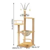 Scratchers 132cm 51.97" Luxury Modern Cat Tree Large Space Capsule Tower Climbing Pets Supplies Scratching House Posts Wooden Cat Condo