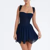 Abiti casual Mingmingxi Summer Mini Lace A Line Party Navy Boning Bodycon Corsetto Abito Vacanza Vacanza Abbigliamento donna