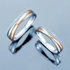 Cluster Rings Classic Rose Gold Cross Pattern Couple Ring For Lover Engagement Accessories Trendy 925 Sterling Silver Male Women Jewelry