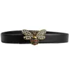 Kvinnor Little Bee Cowhide Designer Belt för Woman Belt Fashion Slät spänne Belter Bredd 3 4 cm Högskvalitativ kohud Black Brown 192S