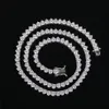 Nouveau hip hop hommes tennis chaîne collier bijoux 4MM 16 pouces-24 pouces véritable chaîne de diamant plaqué or 18 carats long collier avec zircon hommes 274g