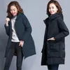 Women's Trench Coats 6XL Women Thicken Warm Hooded Parkas 2024 Winter Jacket Long Down Cotton Coat Femmale Fashion Solid Loose Casual