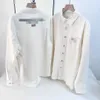 Autumnwinter New Womens Loose Washable Denim Coat with Diamonds Letter White Shirt Small Fashion