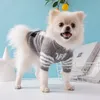 Vêtements pour chiens Mode Vêtements rayés Tricot Lettre Pull Chiens Vêtements Tendance Kawaii Casual Chiots Chauds Automne Hiver Ropa Perro