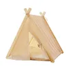 Mats Home Pet Tent House Solid Wood Dog Puppy Cat Bed Indoor Outdoor Tent with Cushion Portable Detachable Tarp