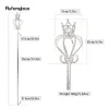 White Alloy Fairy Crown Wands For Girls Princess Wands For Kids Angel Wand for Party Cosplay Costume Wedding Birthday Party 91cm