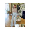 Basic Casual Dresses Elegant White Jumpsuit Women Slim Fit Straight Sequins Feather Stitching Long Sleeves Sexy Bodycon 231219 Dro Dhzhm