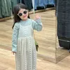 Kläder sätter 2024 Autumn Spring Baby Girls kläder Little Girl Long Sleeve Tops Lace Dress Denim Bell Bottom Outfits Children's