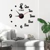 Wall Clocks Luminous European DIY Creative Clock Simple Punch-free Living Room Home Bedroom Stickers Silent Decoration