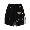 Mens dames casual sport shorts ontwerper kleurrijke inktjet handgeschilderde klassieke mesh drawstring straat