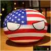 Pchane pluszowe zwierzęta P 30 cm zabawka na piłkę wiejską wisiorka piepka countryball nassr USA France Rosja Wielka Brytania Japonia Niemcy Włosze Korea Gi Dhonp