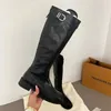 Stiefel Frau Kniehohe Platfrom Gürtelschnalle Frühling Sommer Ritter Kampf Gothic Elegante Mittlere Ferse Frauen Schuh Motorrad Schuhe