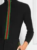 T-shirts voor dames Yeezzi Damesmode Contrasterende kleur Gestreepte T-shirts met hoge hals 2024 Lente Herfst Lange mouwen Casual Basic Skinny Tops