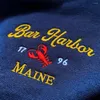 Damen Hoodies Bar Harbor Maine Sweatshirt Vintage Rundhalsausschnitt bestickter Pullover Herren Damen Herbst Langarm lockerer Baumwoll-Hummerpullover