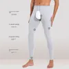 Sous-vêtement thermique pour hommes, pantalon à entrejambe ouvert, bas en coton, couche de Base, Leggings de Compression, vêtements grande taille