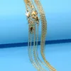 Collier rempli d'or entier, bijoux à la mode, chaîne à maillons de singapour, collier de 2mm, pendentif de 16 à 30 pouces, 1 pièce, 2655