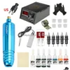 Tattoo Machine Hine Professionele Kit Power Roterende Pen Met Cartridge Naald Permanente Make-up Beginner Artiest Drop Delivery Gezondheid Be Dhatr