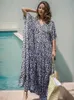 Grundlegende Freizeitkleider 2023 Leopard Selbstgürtel Side Split Sommer Strandkleid Lange Tunika Frauen Kleidung Plus Size Beachwear Maxi Kleider Q1226 T240227