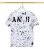 Summer Men T Shirts Women Amaris Designer tryckta toppar TEES Fashion Man T-shirt Kvalitet Cotton Comle Short Sleeve Luxury Hip Hop Streetwear Tshirts Amiris White99