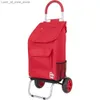 Caddies Chariot de courses pliable pour épiceries avec roulettes et sacs amovibles, chariot personnel roulant, chariot de marché standard Q240227