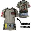 Camisetas femininas Gearhumans Ghostbusters 1984 Cosplay Nome Personalizado Camisa Homens Tops Vários