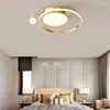 Plafonniers LED moderne anneau rond lumière pour chambre cuisine étude or Simple mode Design télécommande Luminaires