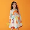 Robes de princesse pour enfants en bas âge, manches bouffantes, dessin animé, ample, vêtements pour enfants de 27 ans, automne et printemps, 240223