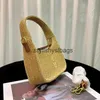 Totes 2023 new summer Straw Woven Handbag Hobo Bag Shoulder Crossbody Embroidered Letter Beach By The Sea Zipper Detachable StrapH24227