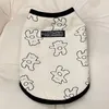 Dog Apparel Cartoon Bear Print Jacket Small Clothes Simple Fashion Black White Waistcoat Dogs Clothing Cat Thick Winter Pet Products