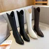 Boots Round Toe White Shoes Women Over Knee Booties Woman 2024 Low Heel Boots-women Over-the-knee Rubber Pointy Mid