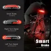 Luces Electop Bicicleta Sistema de alarma IP65 Impermeable trasera trasera trasera Control remoto inalámbrico USB Bike Frake Lights con señal de giro