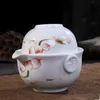 Conjunto de chá de cerâmica inclui 1 pote 1 xícara elegante gaiwan bonito e fácil bule chaleira azul e branco porcelana bule preferencial179w