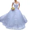 Prinzessin A Line Brautkleider Pailletten Perlen Braut GS sexy neue Sweep -Zug Plus Größe Ehe Vestido de Novia handgefertigtes gestickte Spitzenkristallhochzeit