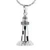 Collier d'urne de phare pour cendres, pendentif souvenir commémoratif, bijoux de crémation pour femmes et hommes