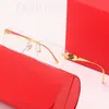 Gold plated burnishing frame polarized sunglasses multi styles gradual change color occhiali da sole creative designer sunglasses rimless fashionable PJ082 C4