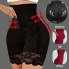 Shaper Höschen Sexy Spitze Shapers Body Shaper mit Reißverschluss Doppelte Steuer Höschen Frauen Shapewear Sexy Spitze Taille Trainer 240220