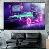 Gemälde, Retro-Filme, „Zurück in die Zukunft“, Cool Run Car Poster, Vintage-Leinwandgemälde, Wandkunst, gedrucktes Bild für Zimmer, Heimdekoration