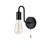 Wall Lamp Minimalist Living Room Bedside Bedroom Study Corridor Black Pull Chain Switch