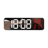 Wall Clocks Electronic Digital Clock Temperature And Humidity Display Night Mode Table Alarm For Home 12/24H LED