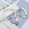 Designer Vivianes Westwoods Jewelry Viviennr Queen Mother Zircon Oval Brand Mixed Necklace Armband Tiktok Fast Tuan