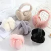 Basker Solid Color Plush Ear Cover Löstagbar mjuk päls öronmuff vinter tjockare varmare kvinnor män utomhus vikbar cykel öronflup