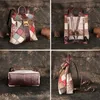 Mulher mochila de couro genuíno vintage viagem sacos ombro senhora designer portátil mochilas colorido retalhos 10 inchs bookbag2809