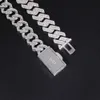 Custom Unique Style Moissanite Baguette Cuban Link Chain 12Mm Width S Sier White Gold Plated With GRA Trapezoid Diamond