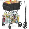 Shopping Carts Large shopping cart for groceries with removable storage basket heavy-duty multifunctional Q240227